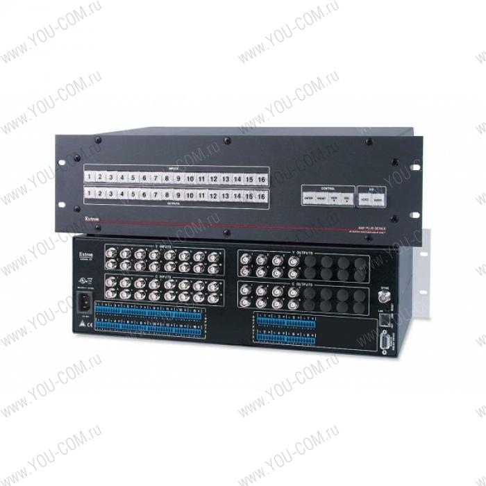 Матричный коммутатор 16x8 Extron MAV Plus 168 SVA [60-364-11] сигнала S-Video (разъемы BNC(F)) и стерео аудио (5-конт клеммные блоки), мониторинг и управление по IP Link® Ethernet, RS-232 и RS-422, высота 3U, 150 МГц.