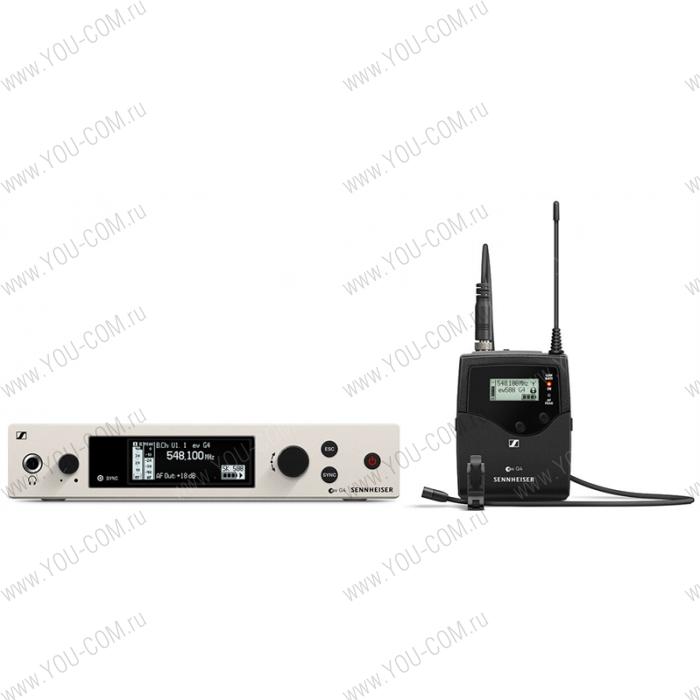 Sennheiser EW 500 G4-MKE2-AW+ Беспроводная РЧ-система, 470-558 МГц, 32 канала, рэковый приёмник EM 300-500 G4, поясной передатчик SK 500 G4, петличный микрофон MKE-2, круговая диаграмма направленности
