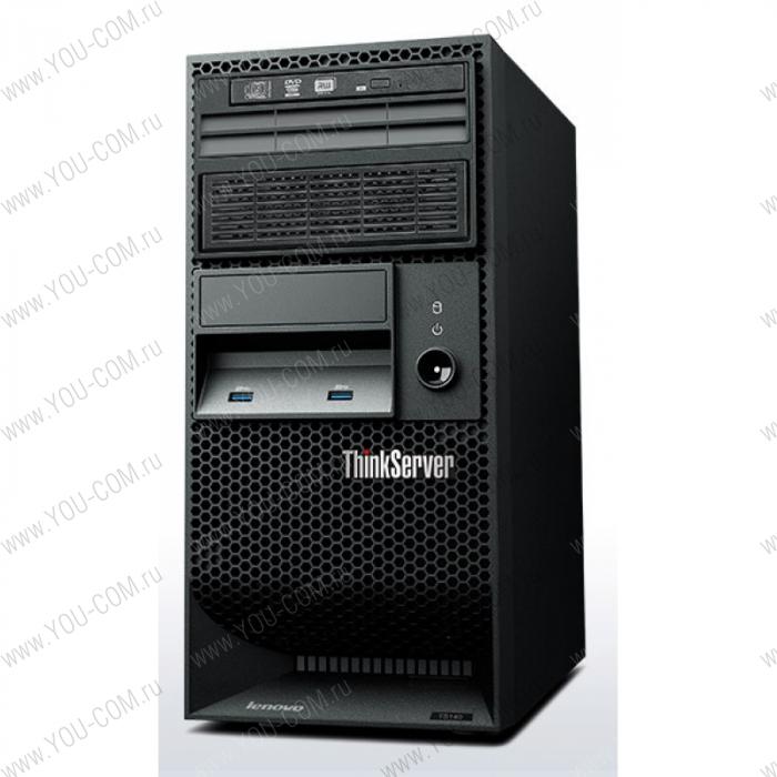 ThinkServer TS140 G3220 NHP Tower(4U)/Pentium2C 3.0GHz(3Mb)/1x4GbUD(1600)/RAID(OnboardSATA/5/1+0/1/0)/noHDD(4up)LFF/DVDRW/ISM/1x1GbEth/1x280W(NHP), 1/1