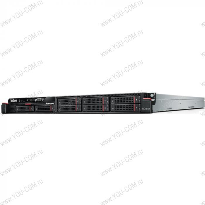 ThinkServer RD340 E5-2407v2 Rack(1U)/Xeon4C 2.4GHz(10Mb)/1x4GbRDIMM(LV)/Raid 500(RAID 0/1/10)/noHDD(8)SFF/noDVD/2x1GbEthernet/1x550W(2up)