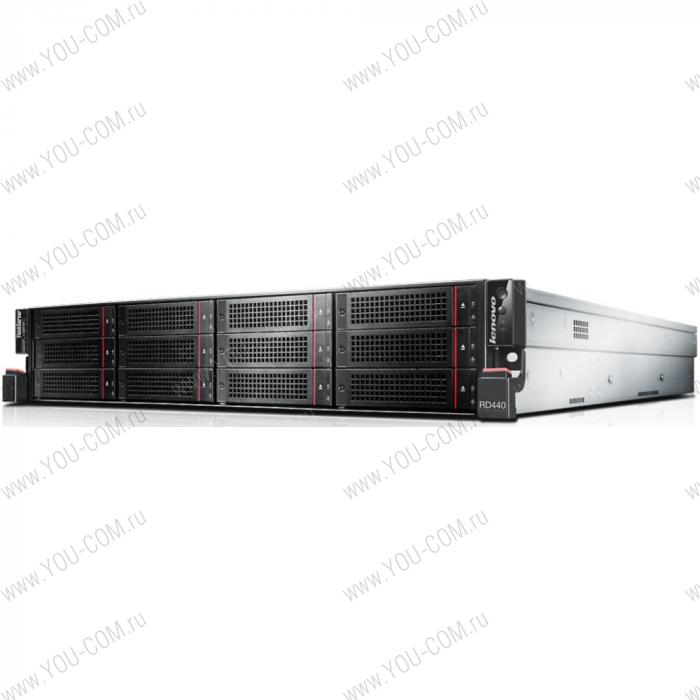 ThinkServer RD440 E5-2420v2 Rack(2U)/Xeon6C 2.2GHz(15Mb)/1x4GbRDIMM(LV)/Raid 700wBBWC(RAID 0/1/10/5/50/6/60)/noHDD(12)LFF/noDVD/2x1GbEthernet/1x800W(2up)