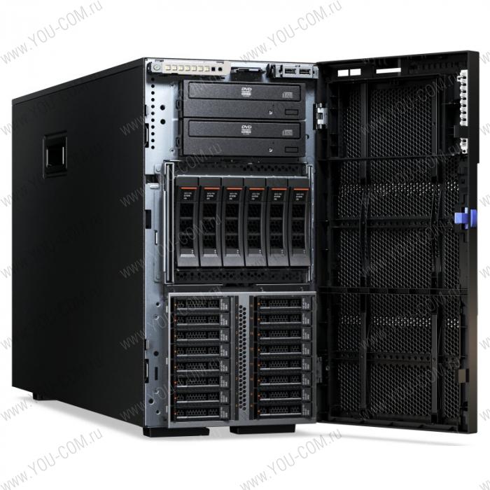 Lenovo TopSeller x3500M5 Tower 5U, Xeon 6C E5-2603v3 (1.6GHz/1600MHz/85W), 4GB/1Rx8/2133MHz/1.2V LP RDIMM, noHDD 2.5" HS SAS/SATA(up to 8), DVD, SR M1215(RAID 0,1,10,5), 4xGbE, 1x550W p/s (up to 2)