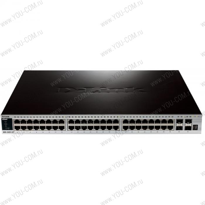 D-Link DGS-3420-52T/B1A, 48-ports 10/100/1000Base-T L2+ Stackable Management Switch with 4-ports SFP+