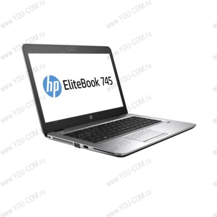 Ноутбук без сумки HP EliteBook 745 G4 A12-9800B 2.7GHz,14" FHD (1920x1080) AG,8Gb DDR4(1),256Gb SSD,51Wh LL,FPR,1.5kg,3y,Silver,Win10Pro