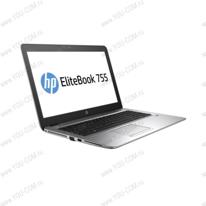 Ноутбук без сумки HP EliteBook 755 G4 A12-9800B 2.7GHz,15.6" FHD (1920x1080) AG,8Gb DDR4(1),256Gb SSD,51Wh LL,FPR,1.9kg,3y,Silver,Win10Pro