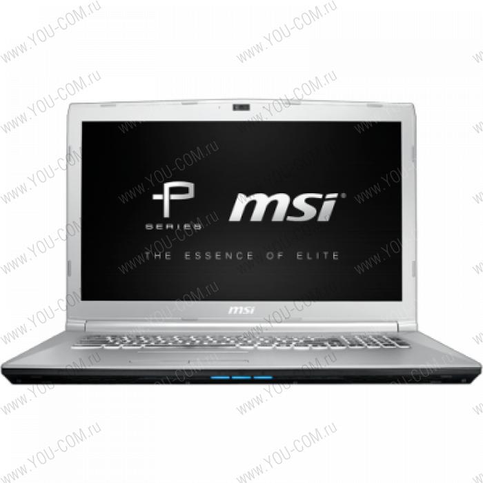 Ноутбук без сумки MSI PE72 7RD-837RU Core i7-7700HQ 2.8GHz,17.3" FHD AG,16GB DDR4(2),128GB SSD/1TB 7.2krpm,GF GTX 1050 2Gb,WiFi,BT,Backlite kbd,Win10Pro(64),1y,Silver