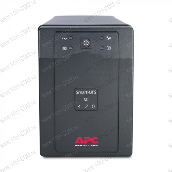 Smart-UPS 420VA/260W, 230V, Line-Interactive, Data line surge protection, Hot Swap User Replaceable Batteries, PowerChute (незначительное повреждение коробки)