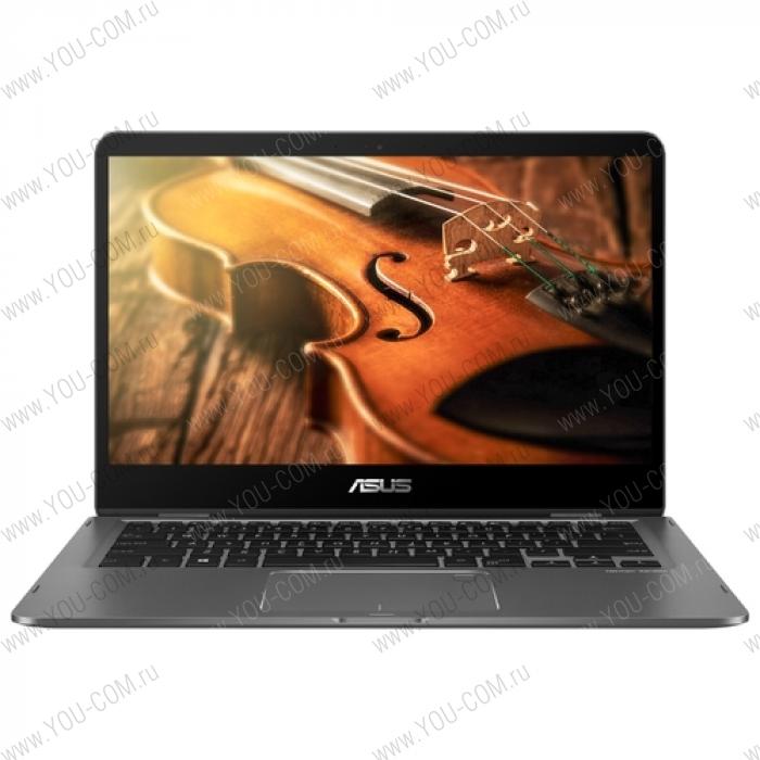 Ноутбук ASUS Zenbook Flip UX461UA-E1010T Core i5-8250U/8Gb/256GB SSD/UMA/14.0 FHD 1920x1080 TOUCH /WiFi/BT/Cam//Illum KB/Windows 10/1.5Kg/Slate Grey