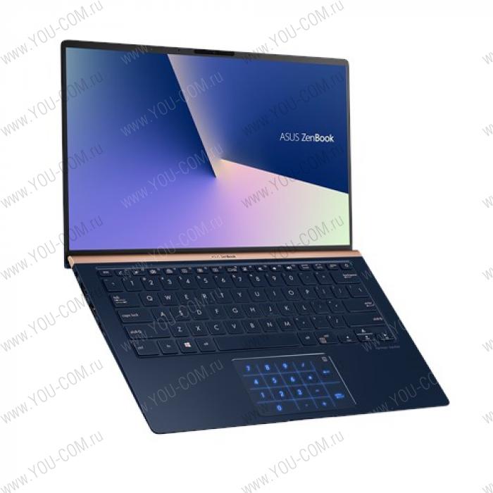 Ноутбук ASUS Zenbook 14 UX433FN-A5365 Core i5 8265U/8GB/256GB PCIe SSD/GeForce MX150 2Gb/14"FHD (1920x1080)/DOS/Illum KB/1,1kg/Royal Blue