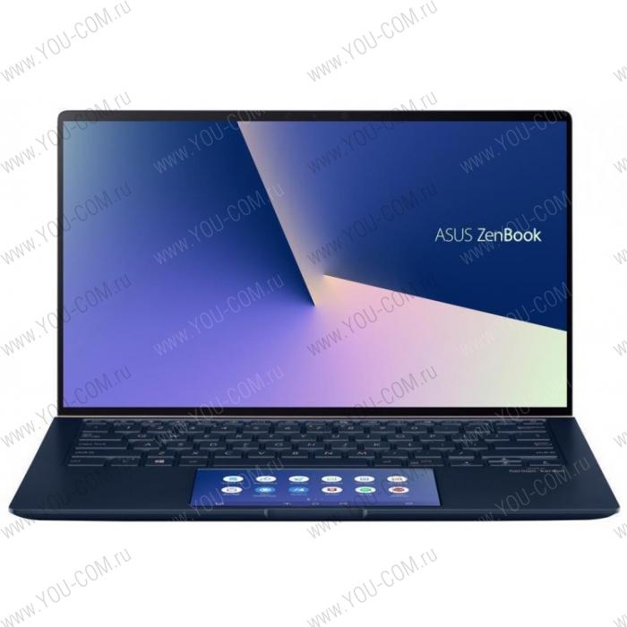 Ноутбук ASUS Zenbook 14 UX434FQ-A5113T Core i5-10210U/16Gb/512Gb SSD/Nvidia MX350 2Gb/14,0 FHD 1920x1080 AG/WiFi/BT/HD IR/Windows 10 Home/1.26Kg/Royal Blue/ScreenPad 2.0/Sleeve+RG45 Gigabit to USB cable