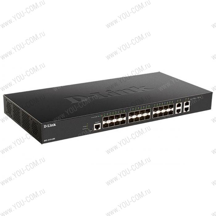 Коммутатор D-Link DXS-1210-28S/A1A, L2+ Smart Switch with 24 10GBase-X SFP+ ports and 4 10GBase-T ports.32K MAC address, 560Gbps switching capacity, 802.3x Flow Control, 802.3ad Link Aggregation, 4K of 802.1Q V