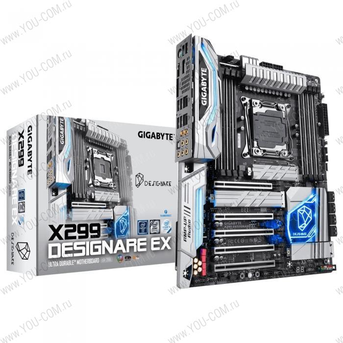 X299 DESIGNARE EX, Socket 2066, Intel®X299, 8xDDR4-2400, 5xPCI-Ex16, 8xSATA3,(RAID 0/1/5/10) 3xM.2, 8 Ch Audio, 2xGLan, Wi-Fi, (2+4)xUSB2.0, (4+4)xUSB3.0, (2+1)xUSB3.1 Type-C™, 2xDisplayPort In, 1xPS/2, ATX, RTL {4}