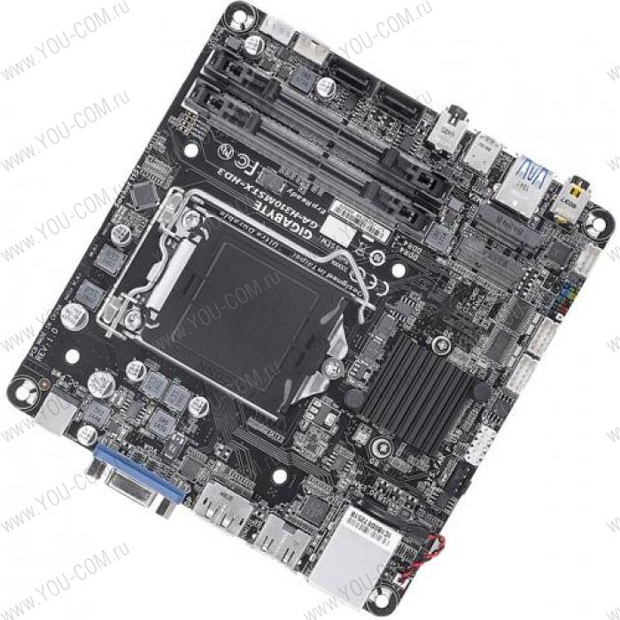 GA-H310MSTX-HD3, Socket 1151, Intel®H310, 2xDDR4-2400 SO-DIMM, D-SUB+HDMI+DP, 2xSATA3, 1xM.2, 2 Ch Audio, GLan, (0+2)xUSB2.0, (2+2)xUSB3.0, (0+1)xUSB3.1 Type-C™, Mini-STX, RTL {10}