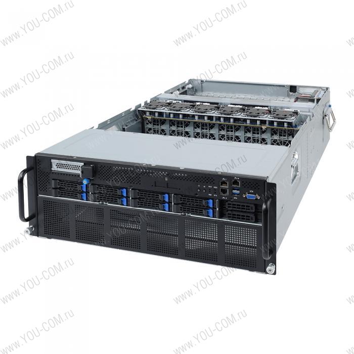 G482-Z52 (rev. 100) 4U DP 8 x Gen4 GPU Server Dual AMD EPYC™ 7002 series 32x RDIMM/LRDIMM DDR4 2x 1Gb/s Intel® I350-AM2 8x SATA 2.5" HS HDD/SSD bays,8x FHFL Gen4 for GPU cards, 1x LP PCIe Gen4 x16, 3x 80 PLUS Platinum 2200W, 6NG482Z52MR-00-xxx  (600013)