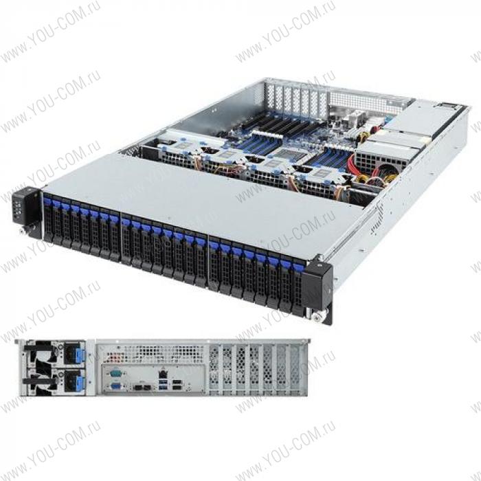 R271-Z31 EPYC 2U, Socket SP3, 16 x DDR4, 24 x 2.5" SAS, SATA, 2x10 Gigabit Ethernet (10 Гбит/с), 800 Вт