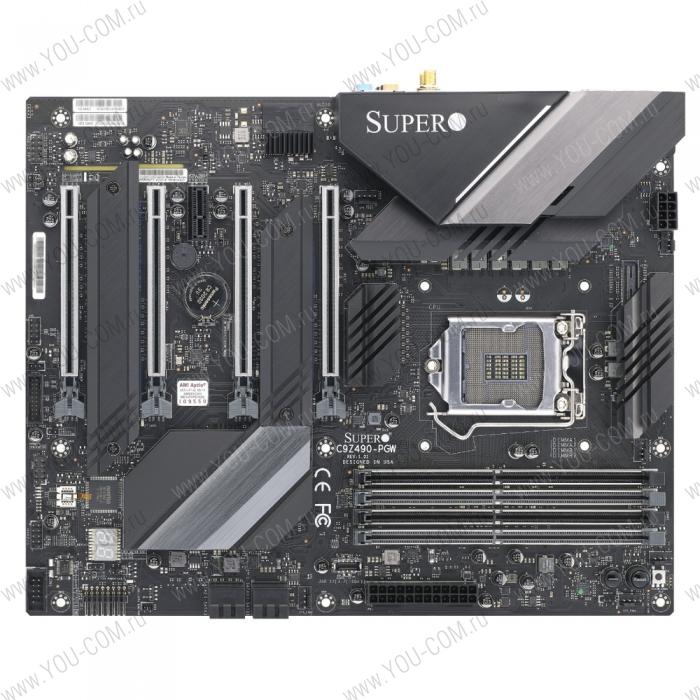 SuperMicro MBD-C9Z490-PGW-O Socket LGA1200/Intel Z490/4 слота 16x PCI-E/1x DisplayPort, 1x HDMI 2.0/10 Гбит / с + 1 Гбит/с/WiFi/Есть, Bluetooth 5.1/RAID-контроллер/ATX/4x DDR4/2 разъема M Key PCI-E 2260, 2280, 22110 {4}