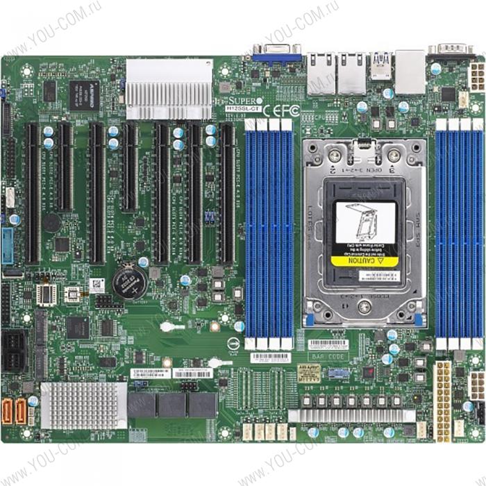 Материнская плата SuperMicro MBD-H12SSL-CT-O Single AMD EPYC™ 7003/7002 Series Processor (7003 Series Processor drop-in support requires BIOS version 2.0 or newer), 2TB Registered ECC DDR4 3200MHz SDRAM in 8 DIMMs,  (423323)