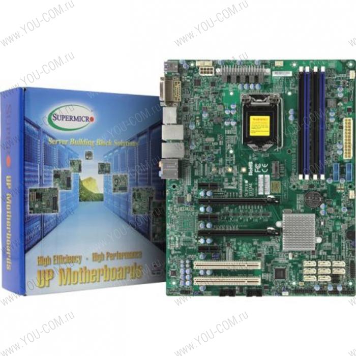 SuperMicro MBD-X11SAE-F-O, RTL  ATX  LGA 1151  Up to 64GB Unbuffered ECC/non-ECC UDIMM  DDR4-2400MHz  in 4 DIMM slots 6 USB 2.0 ports (2 rear + 4 headers)  6 USB 3.0 ports (2 rear + 4 headers)  2 PCI-E 3.0 x16  2 PCI-E 3.0 x12 - 5V PCI 32bit   {10}