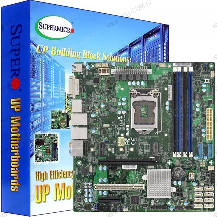 Материнская плата SuperMicro MBD-X11SAE-M-O, RTL  Micro-ATX  LGA 1151  Up to 64GB Unbuffered ECC/non-ECC  UDIMM  DDR4-2400MHz  in 4 DIMM slots  intel® C236 r 8 SATA3 (6 Gbps) ports  RAID 0,1,5,10  6 USB 2.0 ports  6 USB 3.0 ports  2 USB 3.1 1 PCI-E 3.0 x