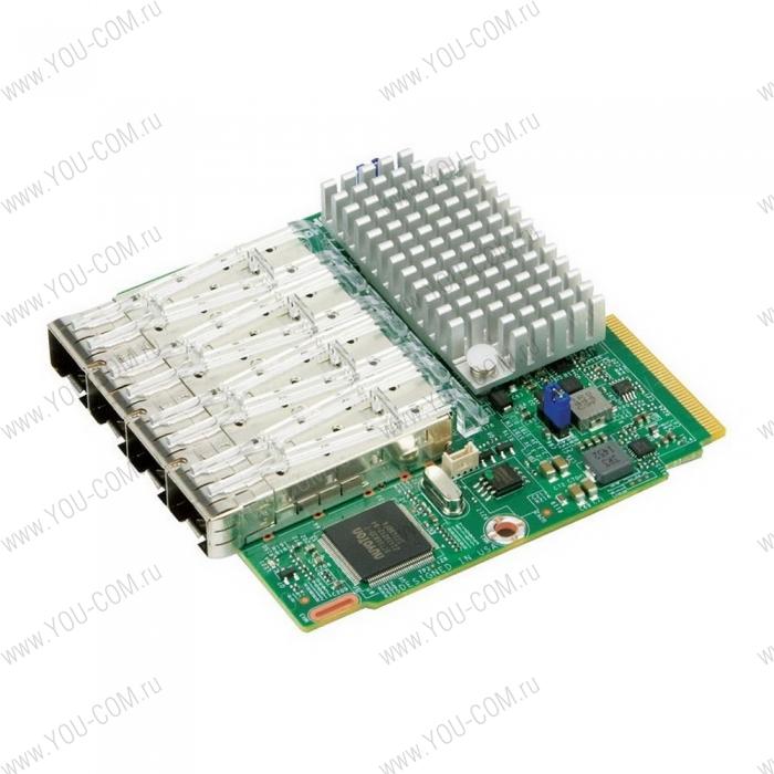 AOC-MTG-I4S-O Контроллер 4-портовый Ethernet Supermicro 10GbE SFP+, Intel® XL710 controller, Super I/O Module (SIOM) Form Factor