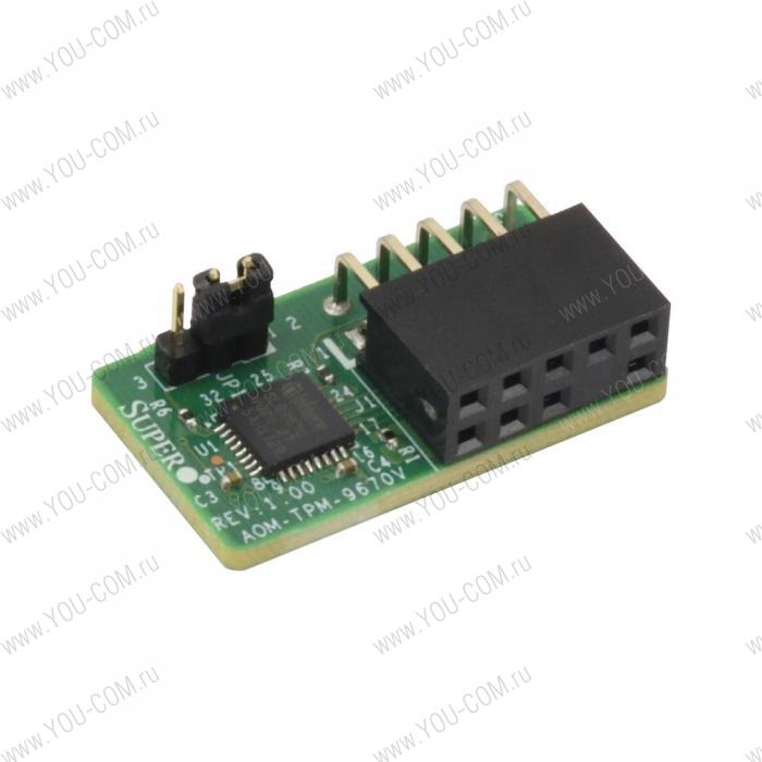 Модуль AOM-TPM-9670V-S-O TPM MODULE TCG 2.0 X11/3647/Over/Under voltage Detection/ Low frequency sensor/ High frequency filter/ Reset filter/Encryption/Decryption (MED)/ for X11 motherboards with 10-pin TPM header 