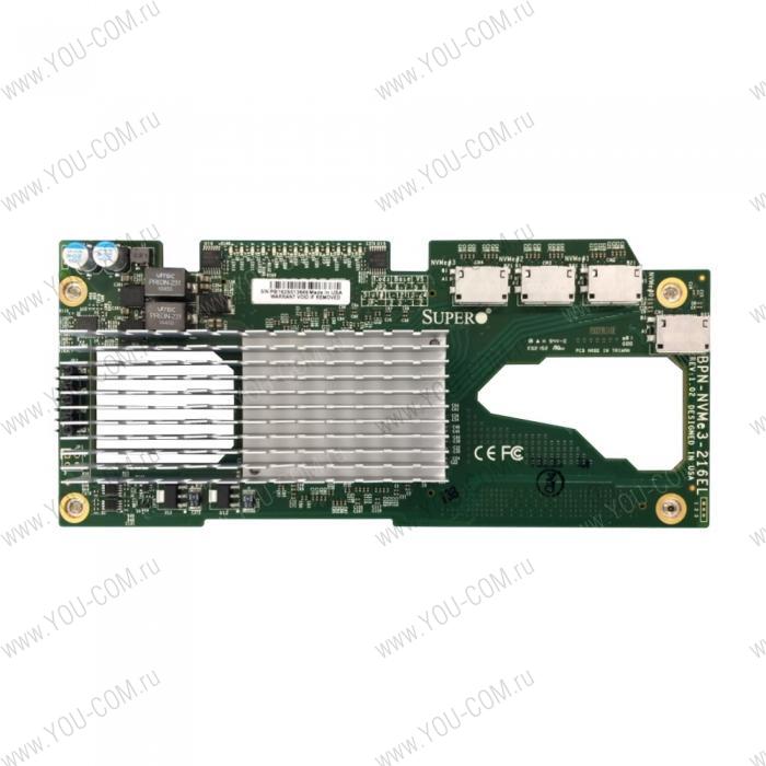 Бекплейн BPN-NVME3-216EL PCIe Gen3x16 input to PLX9765 to support 12x NVMe port