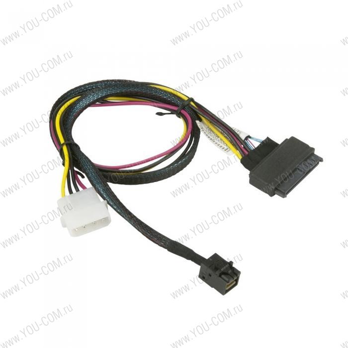 CBL-SAST-0957  MiniSAS HD SFF-8643 to U.2 PCIE SFF-8639 with Power Cable 55cm (311651)