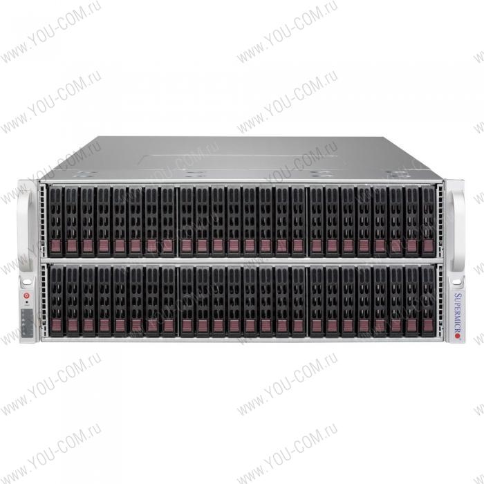 SuperMicro CSE-417BE2C-R1K23JBOD Extremely high-density 4U storage server chassis (saves 2U space), Maximum drives per enclosure: 72x (48 front + 24 rear) 2.5" hot-swap HDD bays for server chassis, SAS3 (12Gbps) dual expander backplanes