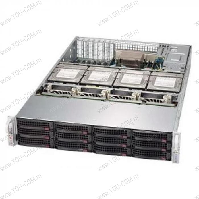 CSE-829HE1C4-R1K02LPB 2U, LP, E-ATX, 1000 Вт, 12x 3.5-inch SAS3/SATA3 HDD/SSD (front) and 4x SAS3/SATA3 (middle), Black