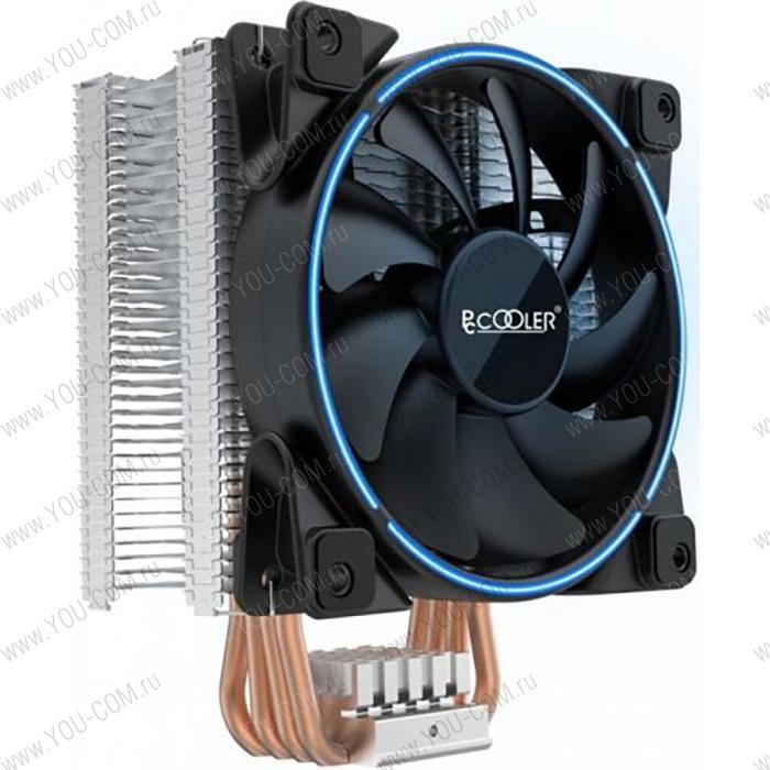 PCCooler GI-X4B V2 Кулер S775/115X/20XX/AM2/AM3/AM4 (TDP 145W, 120mm PWM SilentPro Blue LED FAN, 4 тепловые трубки 6мм, 1000-1800RPM, 26.5dBa) {24} (111634)