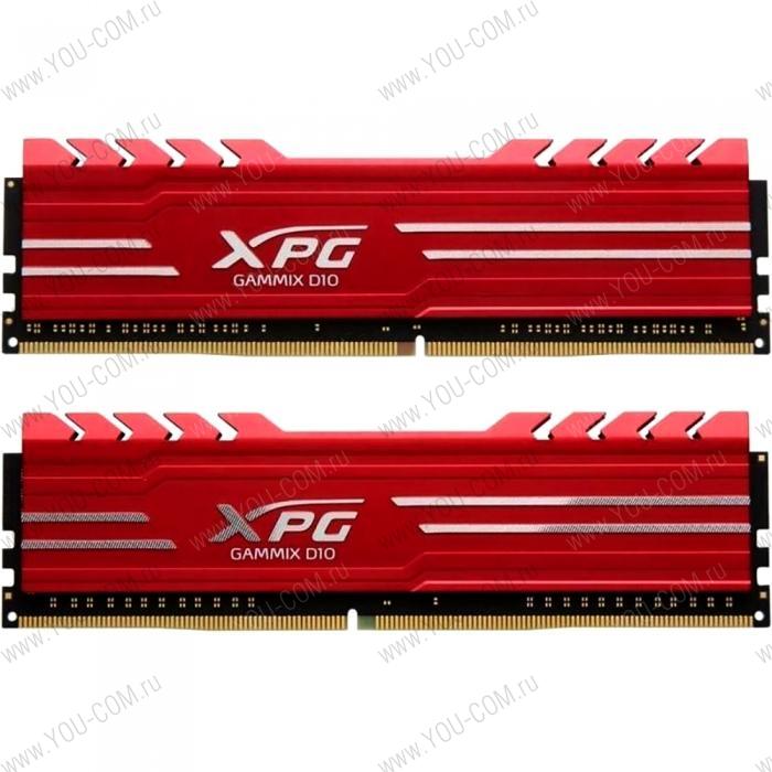 16GB ADATA DDR4 3000 DIMM XPG GAMMIX D10 Red Gaming Memory AX4U30008G16A-DR10 Non-ECC, CL16, 1.35V, Heat Shield, Kit (2x8GB), RTL, (930613)