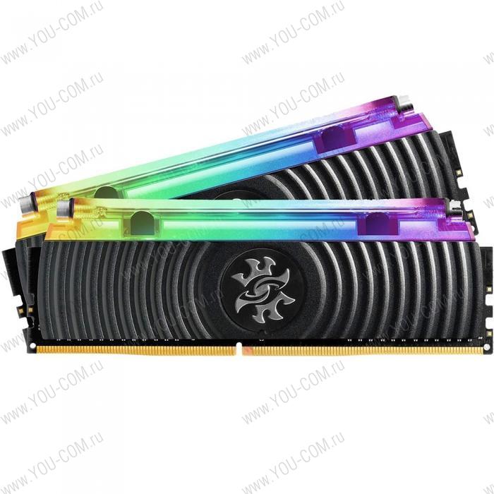 32GB ADATA DDR4 3200 DIMM XPG SPECTRIX D80 RGB Black Gaming Memory AX4U3200316G16A-DB80 Non-ECC, CL16, 1.35V, RGB, XPG RGB Sync, 1024x8, Kit (2x16GB), RTL (775159)