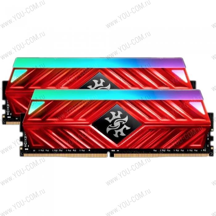 32GB ADATA DDR4 3200 DIMM XPG SPECTRIX D41 RGB Red Gaming Memory AX4U3200316G16A-DR41 Non-ECC, CL16, 1.35V, 1024x8, Kit (2x16GB), RTL  (775074)