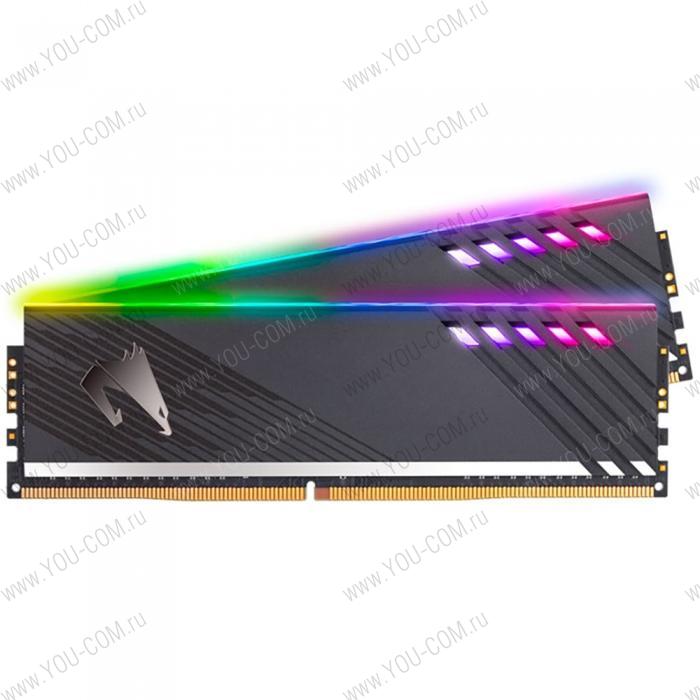 16GB Gigabyte DDR4 3600 DIMM Aorus RGB Gray Gaming Memory GP-AR36C18S8K2HU416RD 2 pack Non-ECC, CL18, 1.35V, Exclusive 2xRGB Infused Demo Module, Kit (2x8GB), RTL {20} (807627)