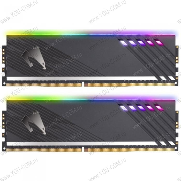 16GB Gigabyte DDR4 3333 DIMM Aorus RGB Gray Gaming Memory GP-ARS16G33 Non-ECC, CL18, 1.35V, XMP 2.0, Kit (2x8GB), RTL {20}, (814946)