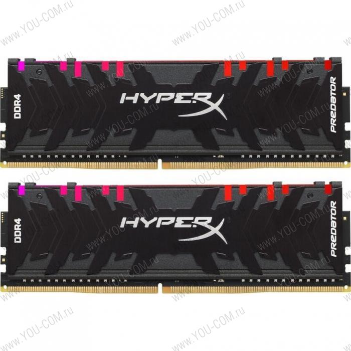 16GB Kingston DDR4 3200 DIMM XMP HyperX Predator Black RGB Gaming Memory HX432C16PB3AK2/16 Non-ECC, CL16, 1.35V, Kit (2x8GB), RTL {10} (283877)