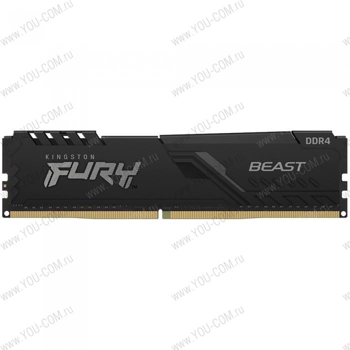 16GB Kingston DDR4 2666 DIMM FURY Beast Black Gaming Memory KF426C16BB/16  Non-ECC, CL16, 1.2V, 2Gx8, RTL {25}  (320121)