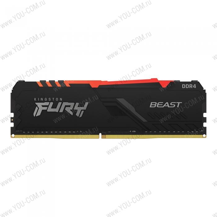 16GB Kingston DDR4 2666 DIMM FURY Beast Black RGB Gaming Memory KF426C16BB1A/16  Non-ECC, CL16, 1.2V, 1Gx8, RTL, (319637)