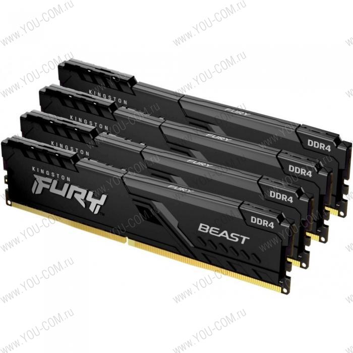 32GB Kingston DDR4 2666 DIMM FURY Beast Black Gaming Memory KF426C16BBK4/32 Non-ECC, CL16, 1.2V, 1Gx8 Кит 4х8 , RTL