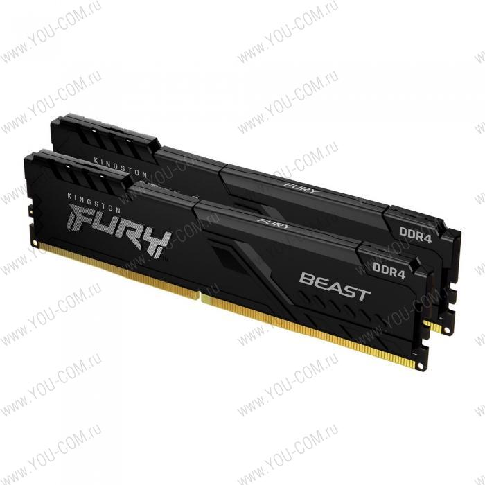 32GB Kingston DDR4 3000 DIMM FURY Beast Black Gaming Memory KF430C15BB1K2/32 Non-ECC, CL15, 1.35V, 1Gx8 Кит 2х16, RTL, (320022)