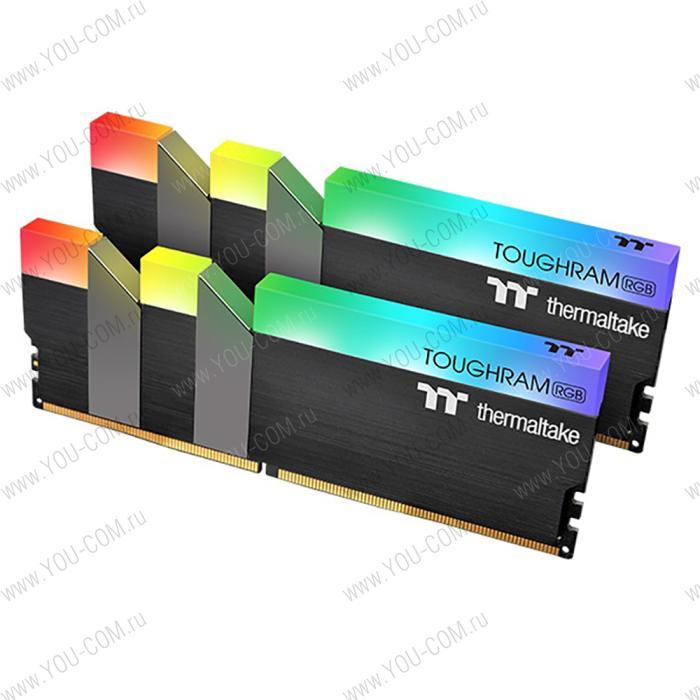 32GB Thermaltake DDR4 3600 DIMM TOUGHRAM RGB Black Gaming Memory R009D416GX2-3600C18A Non-ECC, CL18, 1.35V, Heat Shield, XMP 2.0, Kit (2x16GB), RTL (526630)