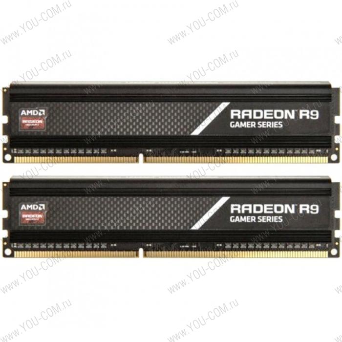 16GB AMD Radeon™ DDR4 3000 DIMM R9 Gamers Series Black Gaming Memory R9S416G3000U2K Non-ECC, CL16, 1.35V, Heat Shield, Kit (2x8GB), RTL, (183184)