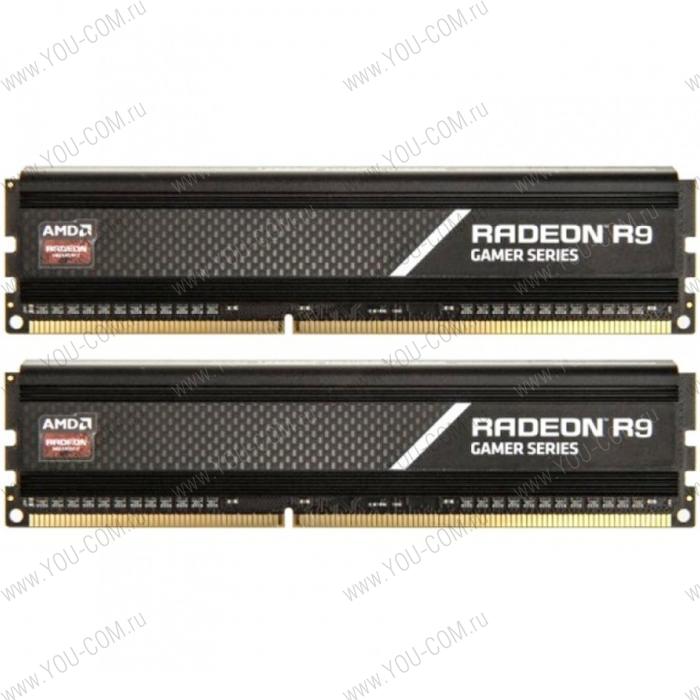 64GB AMD Radeon™ DDR4 3200 DIMM R9 Gamers Series Black Gaming Memory R9S464G3206U2K Non-ECC, CL16, 1.35V, Heat Shield, Kit (2x32GB), RTL (183559)