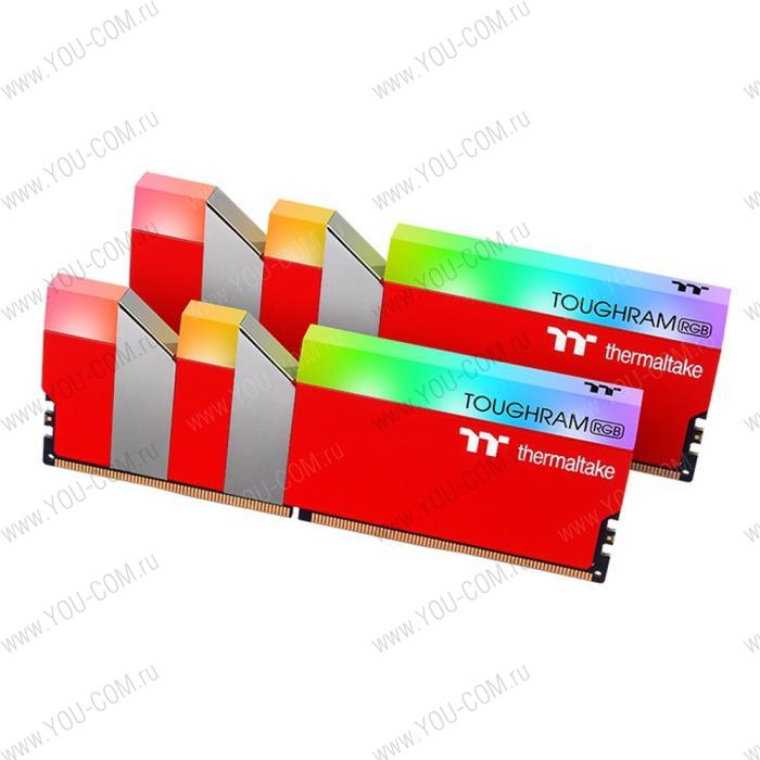 16GB Thermaltake DDR4 3600 DIMM TOUGHRAM RGB Racing Red Gaming Memory RG25D408GX2-3600C18A Non-ECC, CL18, 1.35V, Heat Shield, XMP 2.0, Kit (2x8GB), RTL (528306)