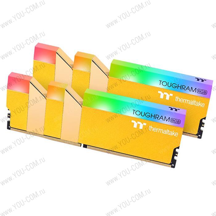 16GB Thermaltake DDR4 3600 DIMM TOUGHRAM RGB Metallic Gold Gaming Memory RG26D408GX2-3600C18A Non-ECC, CL18, 1.35V, Heat Shield, XMP 2.0, Kit (2x8GB), RTL (528313)