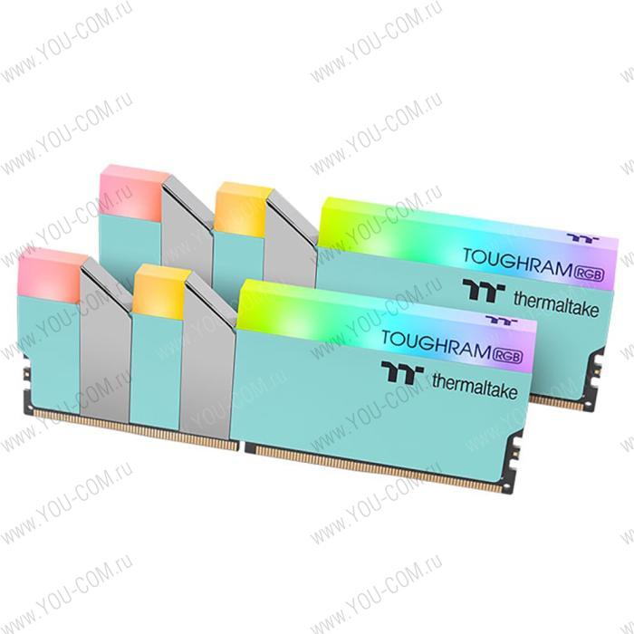 16GB Thermaltake DDR4 3600 DIMM TOUGHRAM RGB Turquoise Gaming Memory RG27D408GX2-3600C18A Non-ECC, CL18, 1.35V, Heat Shield, XMP 2.0, Kit (2x8GB), RTL (528818)