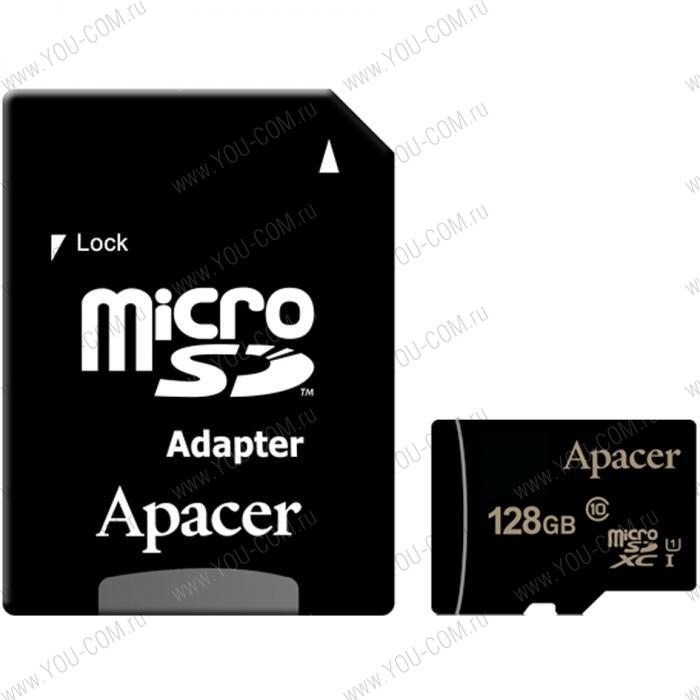 microSDHC 128GB Apacer Memory Card AP128GMCSX10U1-R UHS-I U1 Class 10, Adapter, (911049) Retail