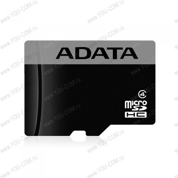 microSDHC 16GB ADATA Memory Card AUSDH16GCL4-RA1 Class 4, Adapter, RTL (607051)