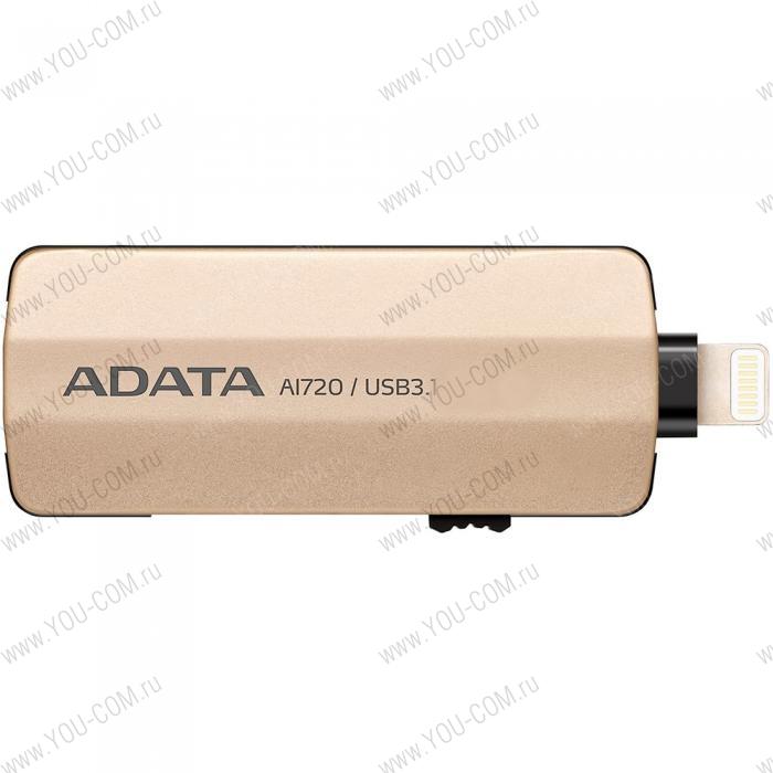 32GB ADATA AI720 (Apple OTG) USB Flash [AAI720-32G-CGD] Lightning/USB 3.1, 90/20, Golden, RTL (461346) 