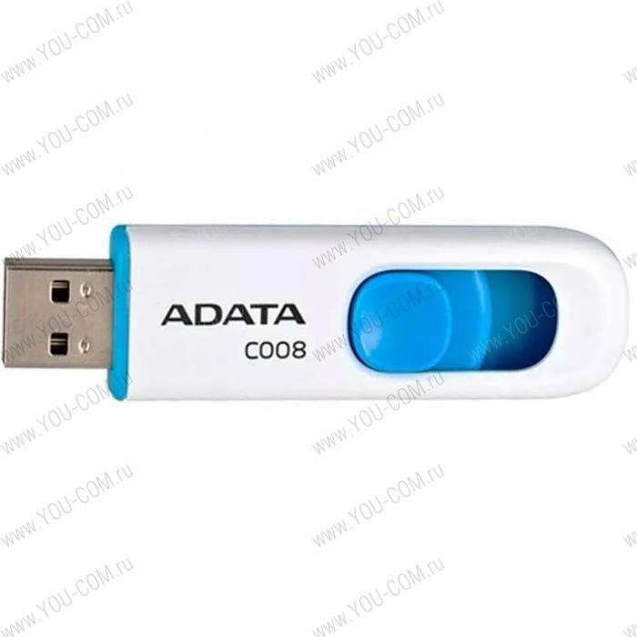 32GB ADATA C008 USB Flash [AC008-32G-RWE] USB 2.0, White/Blue, RTL (609666) 